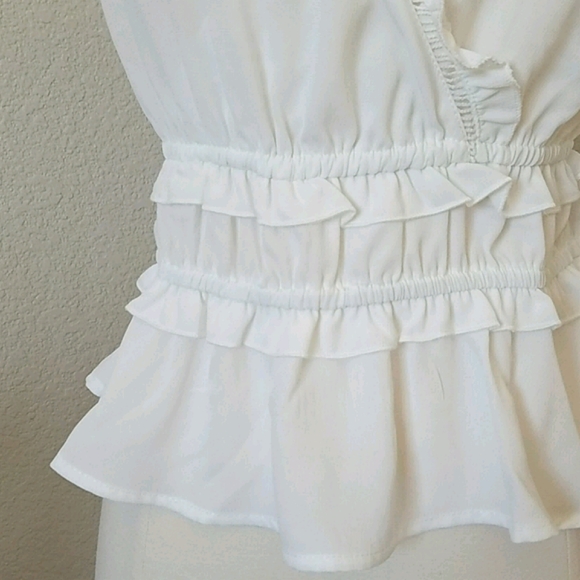 Ruffle Wrap Top Small White NWT - Picture 7 of 10